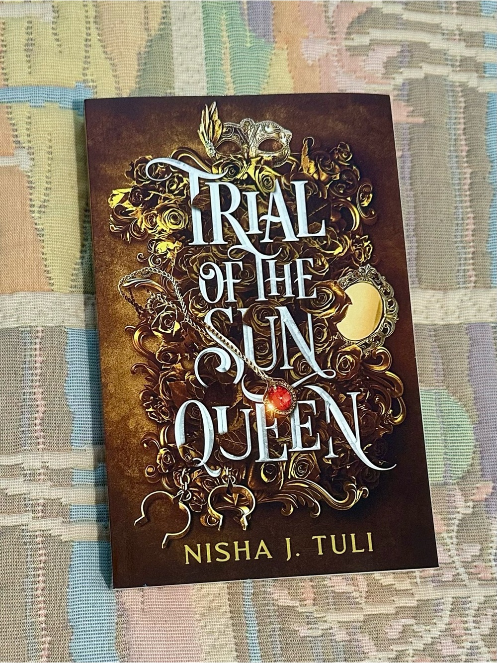 Trial of the Sun Queen by Nisha J. Tuli - Decorative Brown & Gold Cover